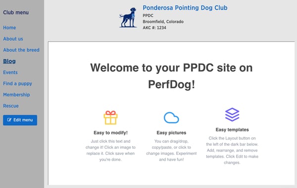 PerfDog club website - January 2024