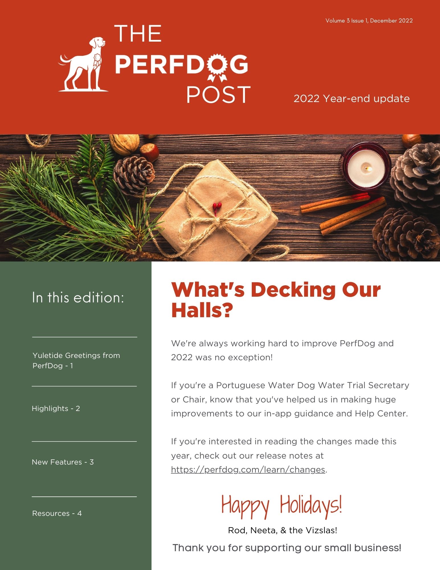 THE PERFDOG POST - Dec 2022 Newsletter